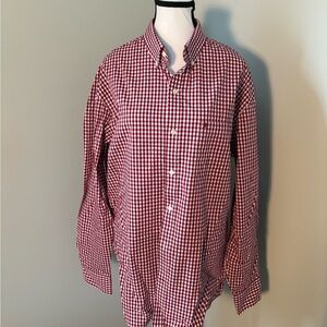 Izod Classic Red Checkered Men's Shirt L